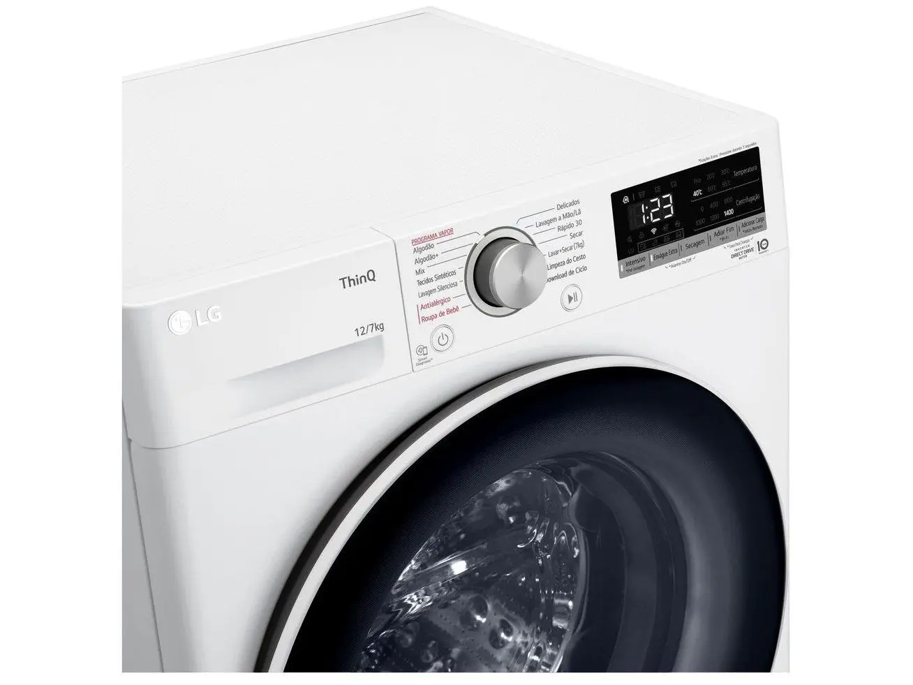 Lava e Seca LG 12kg Smart VC4 CV5012WC4 com Inteligência Artificial Água Quente e Fria Branca 110/220V - Imagem 2