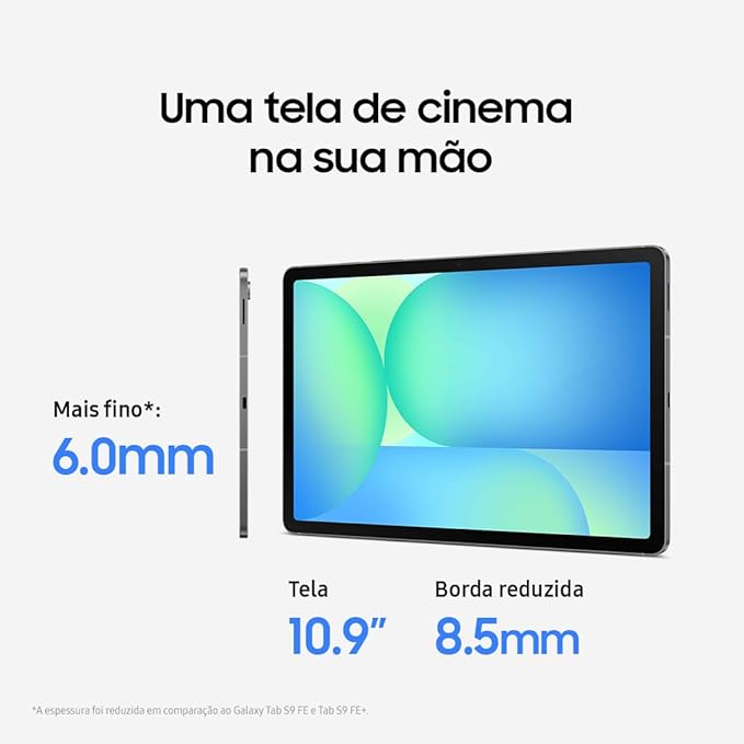 Tablet Samsung Galaxy Tab S10 FE, Cinza, 128GB, 8GB RAM, Tela Imersiva de 10.9" 90Hz, Camera Traseira de 13MP, Câmera Frontal de 12MP Ultra Wide, Wifi 6, IP68, Android 15 - Imagem 2