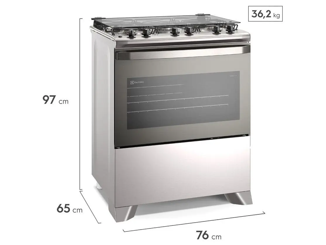 Fogão 5 Bocas Electrolux Inox Cinza Efficient FE5IG 110/220V - Imagem 5