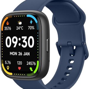 Bettdow SmartWatch, relogio smartwatch com Ecrã tátil e Alexa, à prova d'água IP68, relogio feminino e masculino, com 100+ modo esportivo e recebimento de notificações (azul)