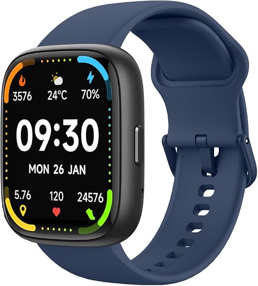 Bettdow SmartWatch, relogio smartwatch com Ecrã tátil e Alexa, à prova d'água IP68, relogio feminino e masculino, com 100+ modo esportivo e recebimento de notificações (azul)