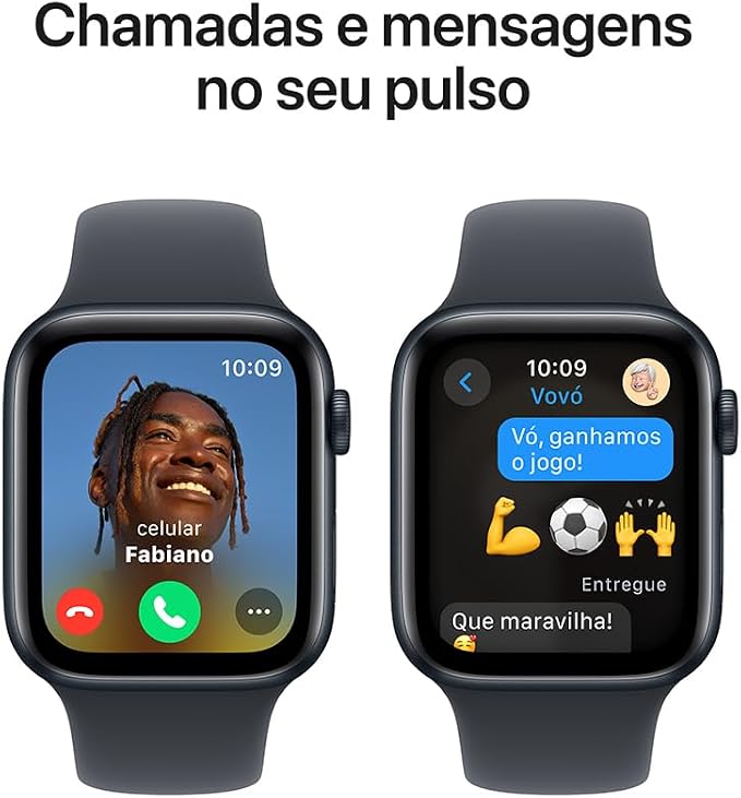 Apple Watch SE GPS • Caixa estelar de alumínio – 44 mm • Pulseira esportiva estelar – P/M - Imagem 4