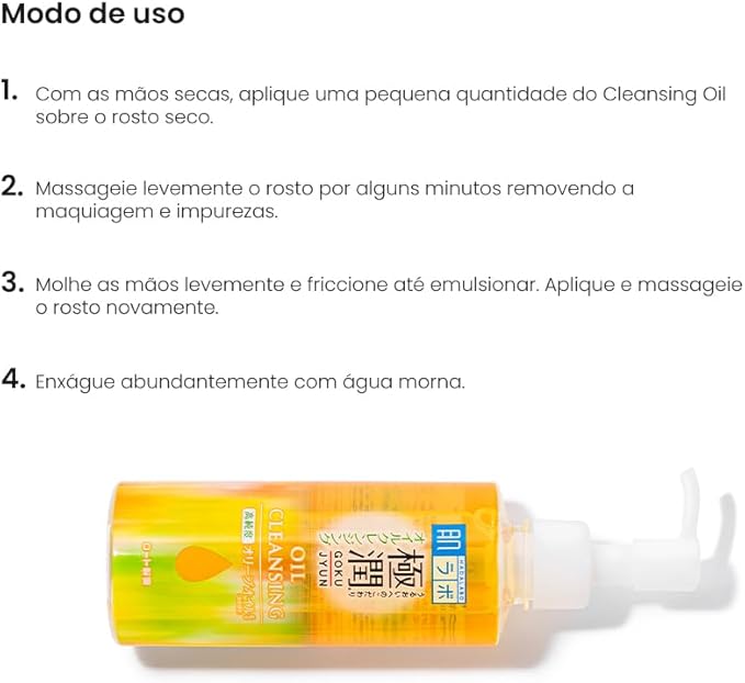 Hada Labo® Gokujyun Oil Cleansing - Óleo de limpeza facial demaquilante com Ácido Hialurônico 200ml - Imagem 4