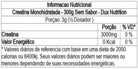 Creatina Monohidratada Sem Sabor - Pote 300g - Suplementação Treino Academia, Ganho Muscular Hipertrofia, Força Energia Resistência, Suplementos Naturais - DUX HUMAN HEALTH - Imagem 2