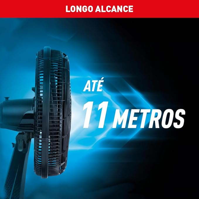 Ventilador de Mesa Arno X-TREME 7 Cinza 40cm VE71, 150W, 7 Pás, 3 Velocidades, Oscilação 80º, Power Zone, Modo Noturno Silencioso, 220V - Imagem 4