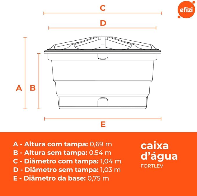 Caixa DÁgua Plástica 310 L com Tampa Fortlev - Imagem 3