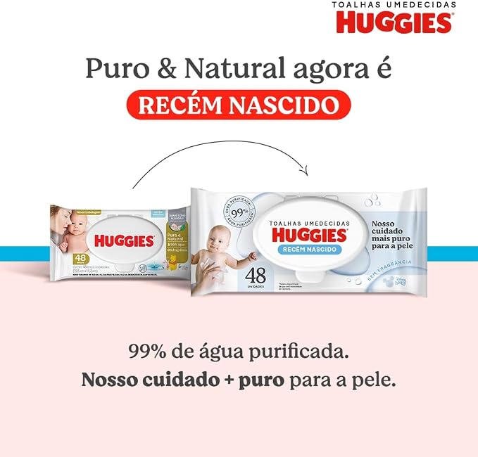 Lenços Umedecidos Huggies Recém-Nascido Sem Fragrância 6x48U - Imagem 2
