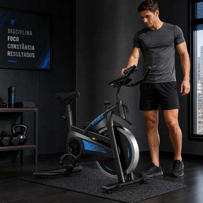Bicicleta Spinning Com Roda De Inércia De 13kg Bicicleta de Spinning Personalizada, Bicicleta de Ciclismo Indoor para Fitness Suporta 150kg Sensor Cardíaco Monitor Digital Correia Silenciosa - Imagem 4