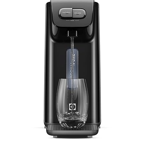Electrolux Purificador de Água Gelada Fria e Natural Elétrico Compacto Eletronico placa Electrolux Filtro refil 6 meses ou 3000l Bivolt preto PE15P
