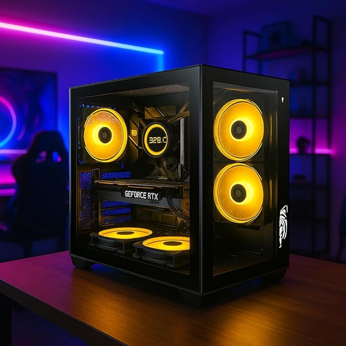 Gabinete Gamer Aquário Lateral Vidro Espaçoso Grande Preto - Imagem 3