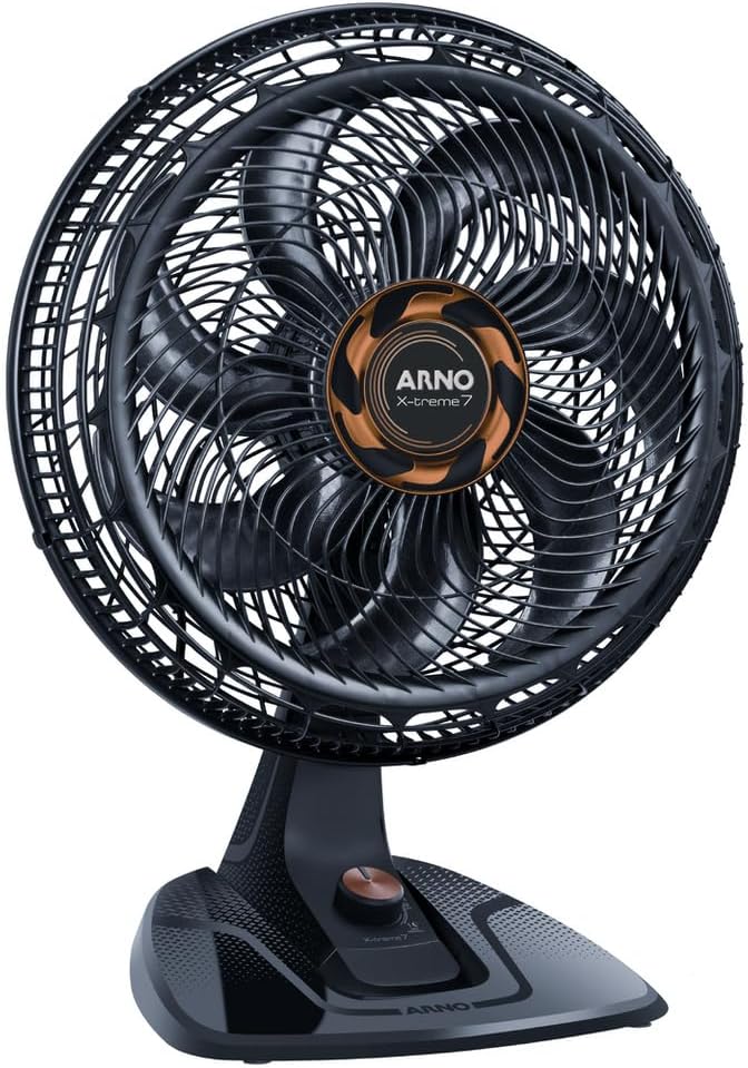 Ventilador de Mesa Arno X-TREME 7 Cinza 40cm VE71, 150W, 7 Pás, 3 Velocidades, Oscilação 80º, Power Zone, Modo Noturno Silencioso, 220V - Imagem 2