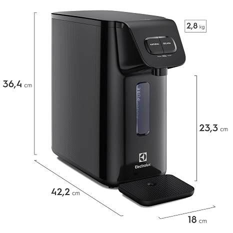 Electrolux Purificador de Água Gelada Fria e Natural Elétrico Compacto Eletronico placa Electrolux Filtro refil 6 meses ou 3000l Bivolt preto PE15P - Imagem 3