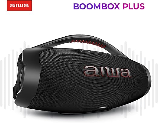Caixa de Som Boombox Plus AIWA BBS-01-B 200W Bluetooth 5.3-200W RMS - 30 Horas de Bateria - Resistente à Poeira e Água - Preto - Imagem 2