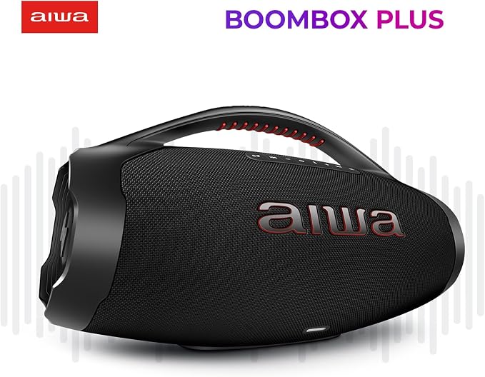 Caixa de Som Boombox Plus AIWA BBS-01-B 200W Bluetooth 5.3-200W RMS - 30 Horas de Bateria - Resistente à Poeira e Água - Preto - Imagem 2