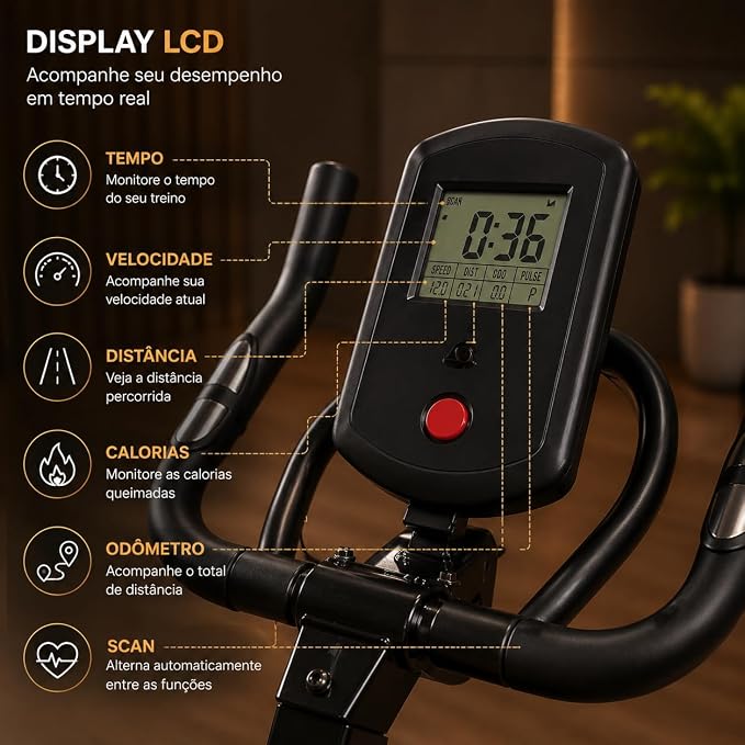 Bicicleta Ergométrica Bike Spinning Bike Treino em Casa Academia Exercícios Cardio e Emagrecimento Design Confortável e Ajustável Vertical Silenciosa Ideal para Casa Linha Rhead Red High Premium - Imagem 4