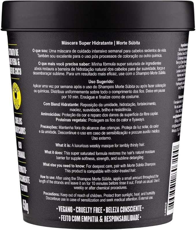 Morte Súbita Máscara Super Hidratante 450g , Lola Cosmetics - Imagem 3