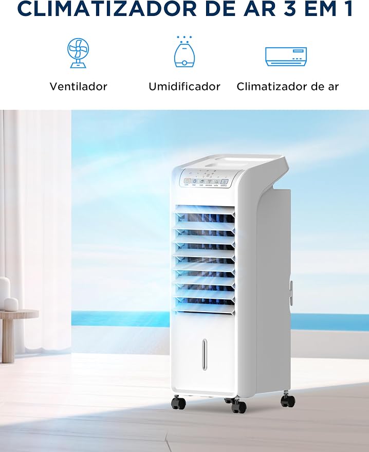 Climatizador de Ar Frio, 60W, 4,5L, Midea Branco 127V, AKAF1, 7L - Imagem 2