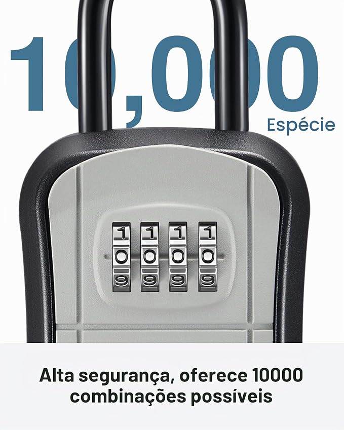 Puroma Caixa de bloqueio de chave, cofre de combinação portátil para chaves de casa, caixa de segurança de código redefinível para casa, escritório, garagem, armazenamento de chaves sobressalentes de apartamento (1 pacote) - Imagem 3