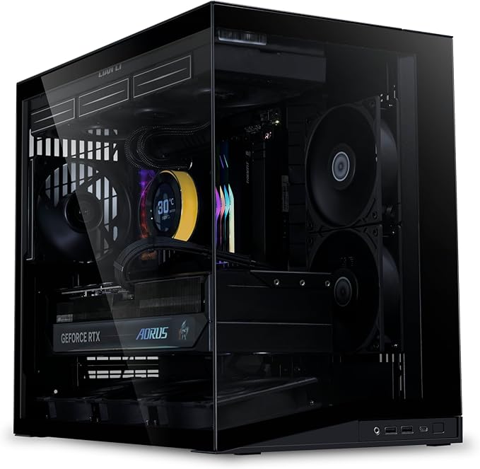 Gabinete Gamer Lian Li O11 Dynami Mini V2 Flow Preto Com 5 Fans O11DMIV2FX BLACK
