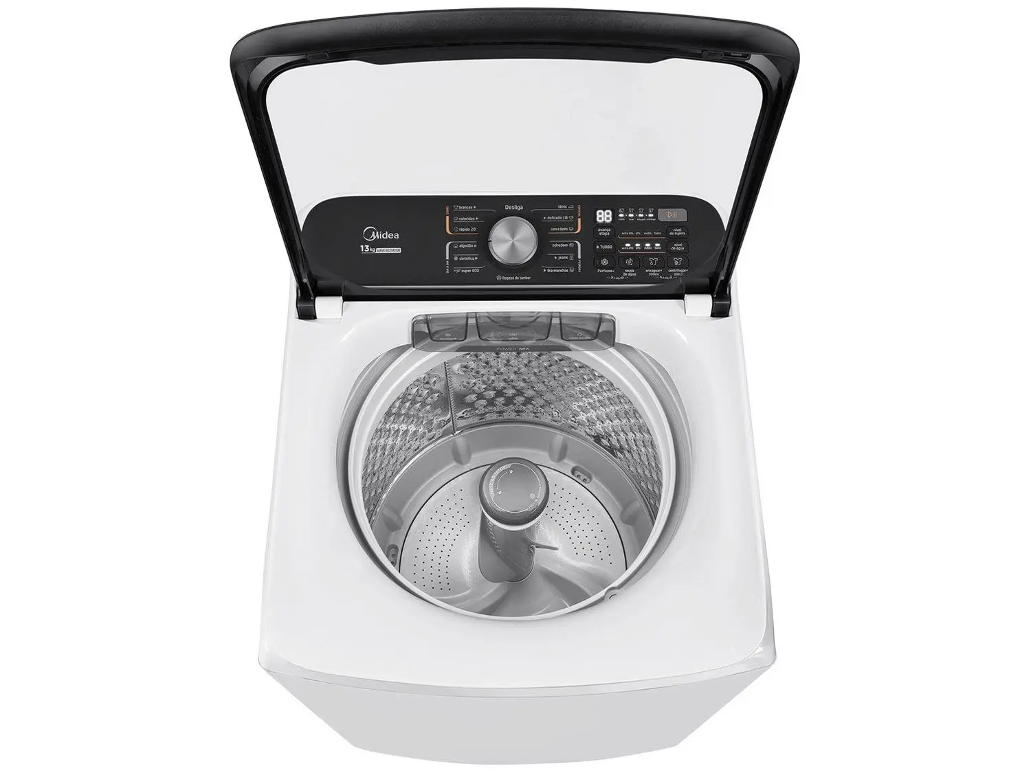 Lavadora de Roupas Midea 13kg Cesto Inox 13 Programas de Lavagem Branca Wave Agitator 110/220V - Imagem 3