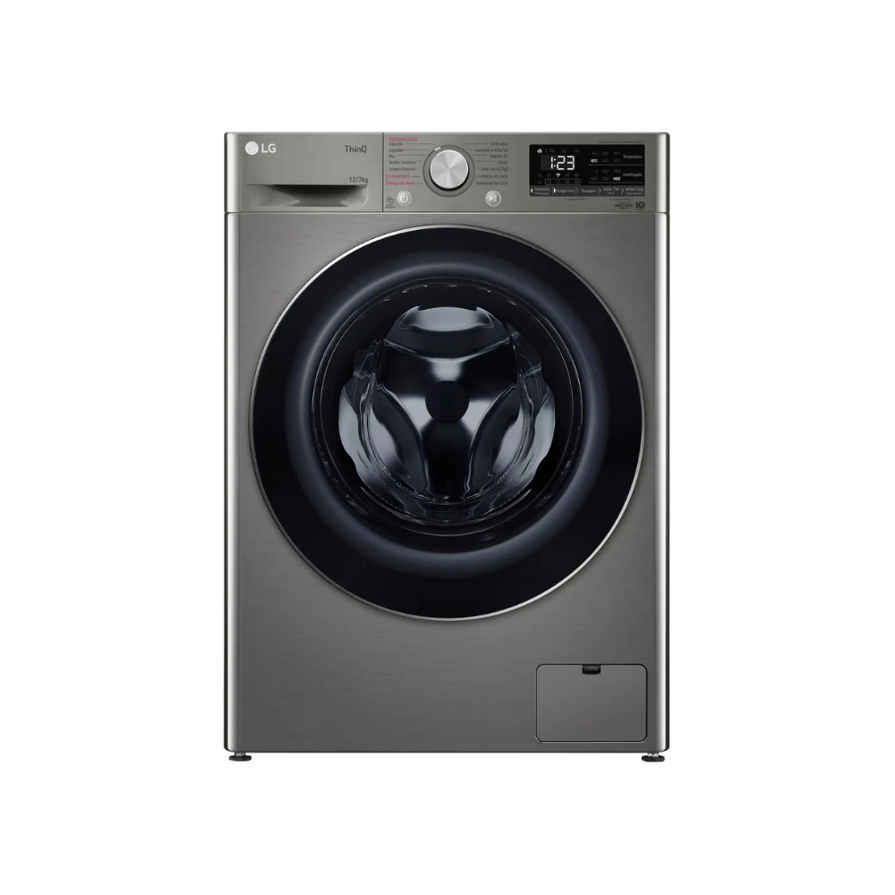 Lava e Seca LG 12kg Smart VC4 CV5012PC4 com Inteligência Artificial Água Quente e Fria Prata 110/220V