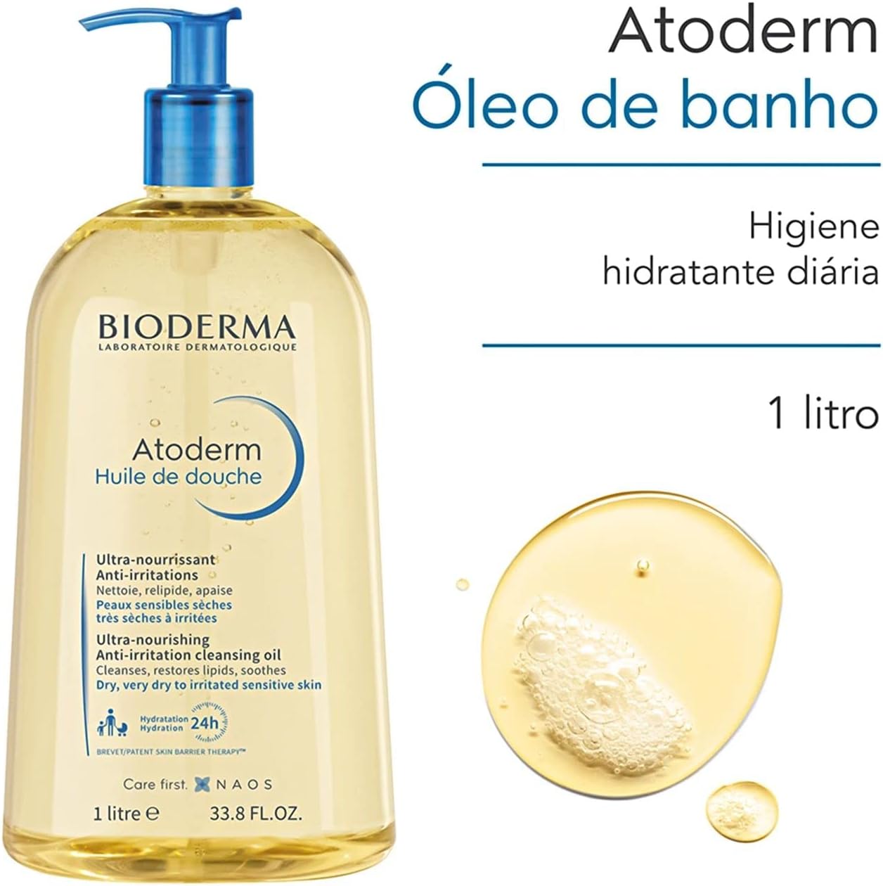 Bioderma Atoderm Óleo de Banho 1 Litro - Higiene Hidratante - Imagem 8