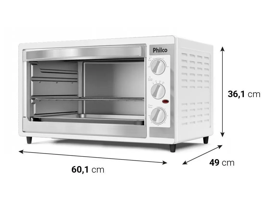 Forno Elétrico de Bancada Philco Grill 55L Branco PFE57 110/220V - Imagem 3