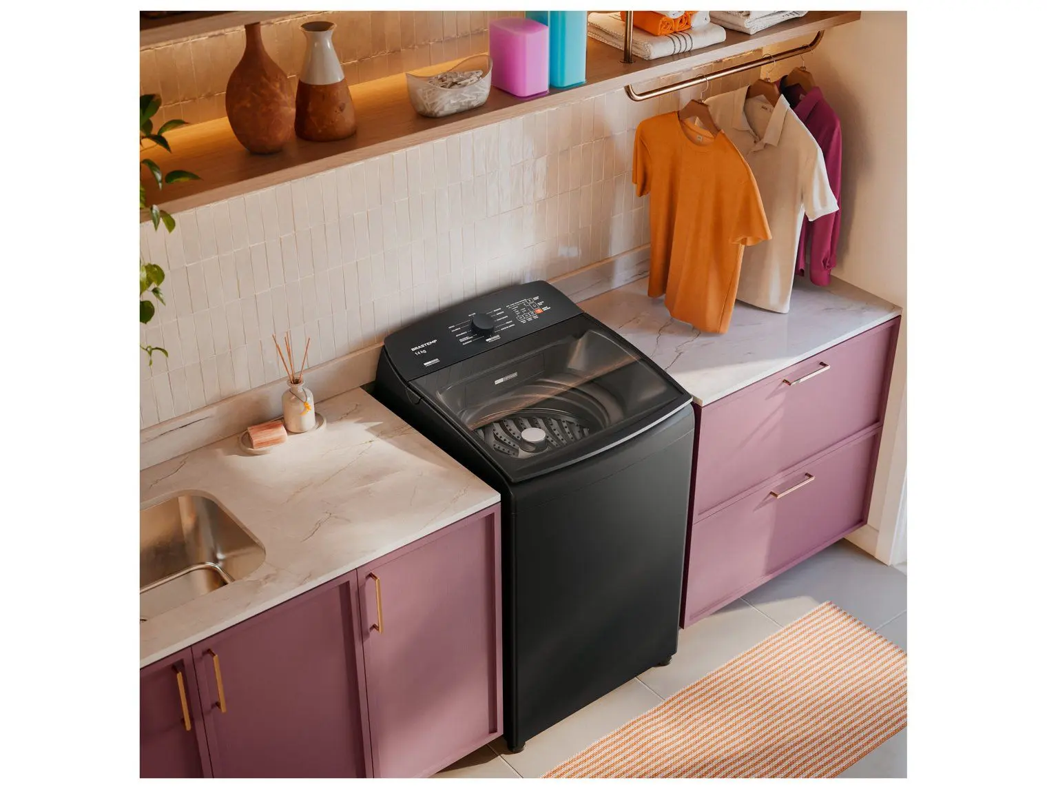 Lavadora de Roupas Brastemp 14kg Cesto Inox 12 Programas de Lavagem Cinza Platinum BWJ14A9 110/220V - Imagem 6