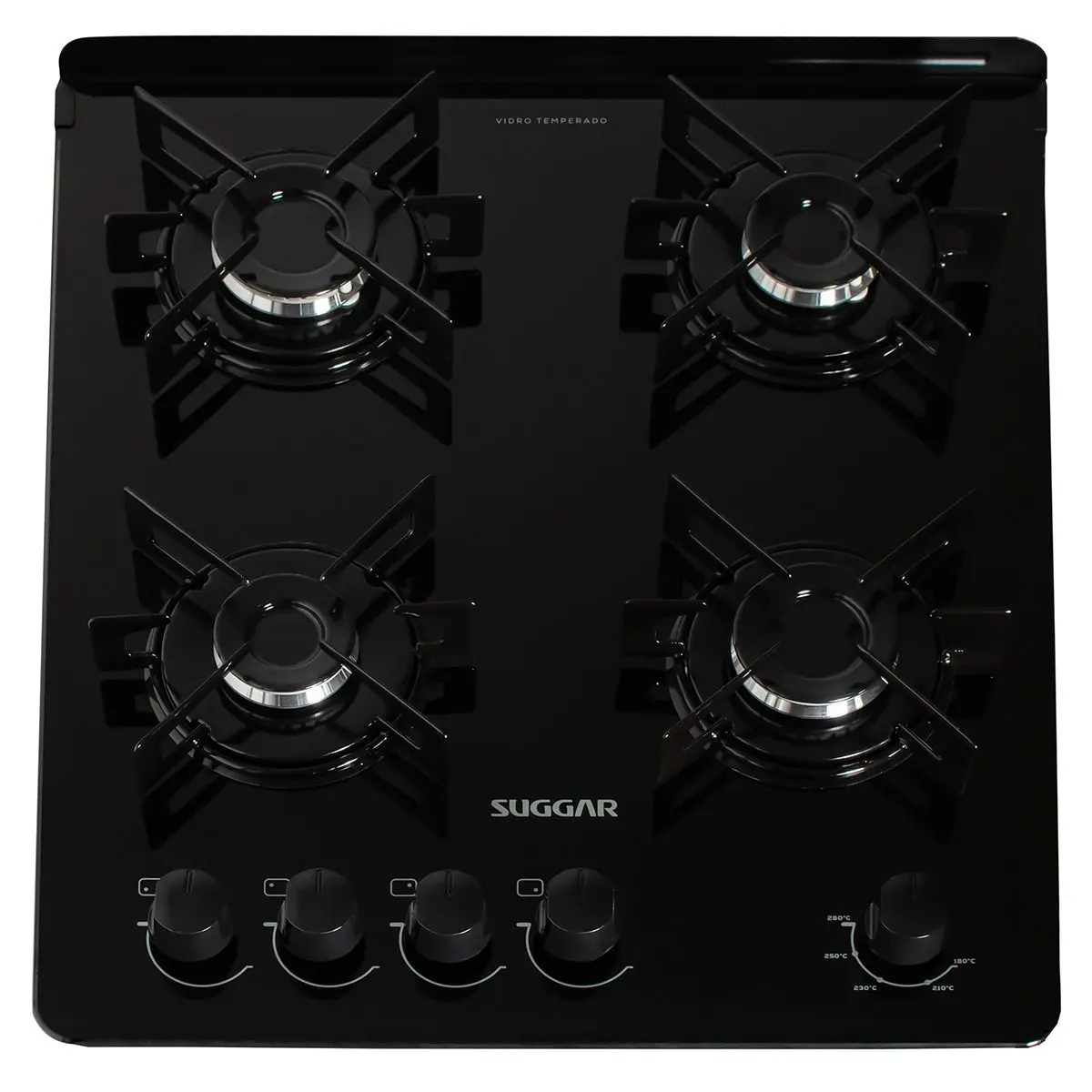 Fogão De Piso 4 Bocas Mesa Vidro Neo Glass Suggar Bivolt - Imagem 2