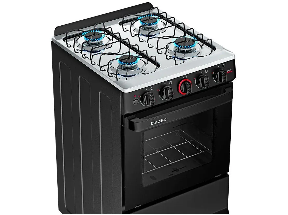 Fogão 4 Bocas Esmaltec Preto Ideal Super 4121 110/220V - Imagem 5