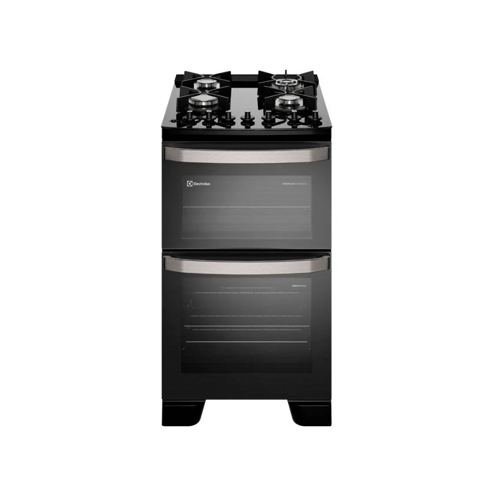 Fogão 4 Bocas Electrolux Preto Duplo Forno Experience FE4DB 110/220V