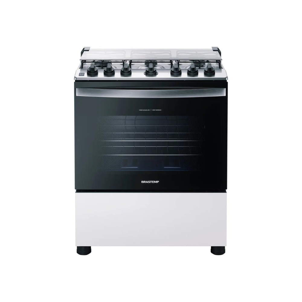 Fogão Brastemp 6 Bocas Branco Com Botões Removíveis E Exclusivo Aro Protetor - BFS6NCB 110/220V