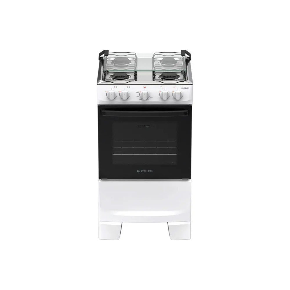 Fogão 4 Bocas Atlas Branco Coliseum Plus 110/220V