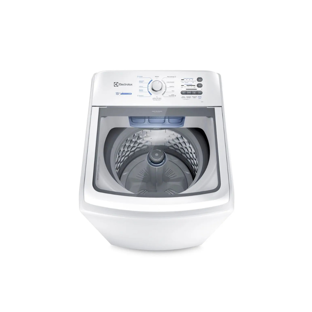 Máquina de Lavar Electrolux 15kg Branca Essential Care com Cesto Inox e Jet&Clean (LED15) 110/220V