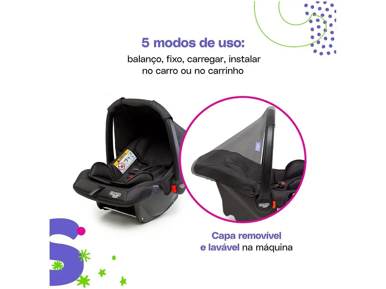 Bebê Conforto Cosco Kids 1 Posição Wizz 0 a 13kg - Imagem 2