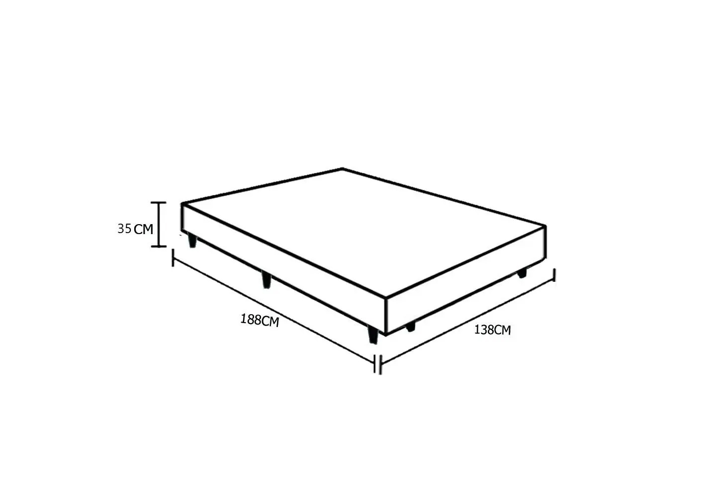 Cama Box Casal + Colchão Top Line Mola Bonnel Serra Negra 60x138x188 - Imagem 6