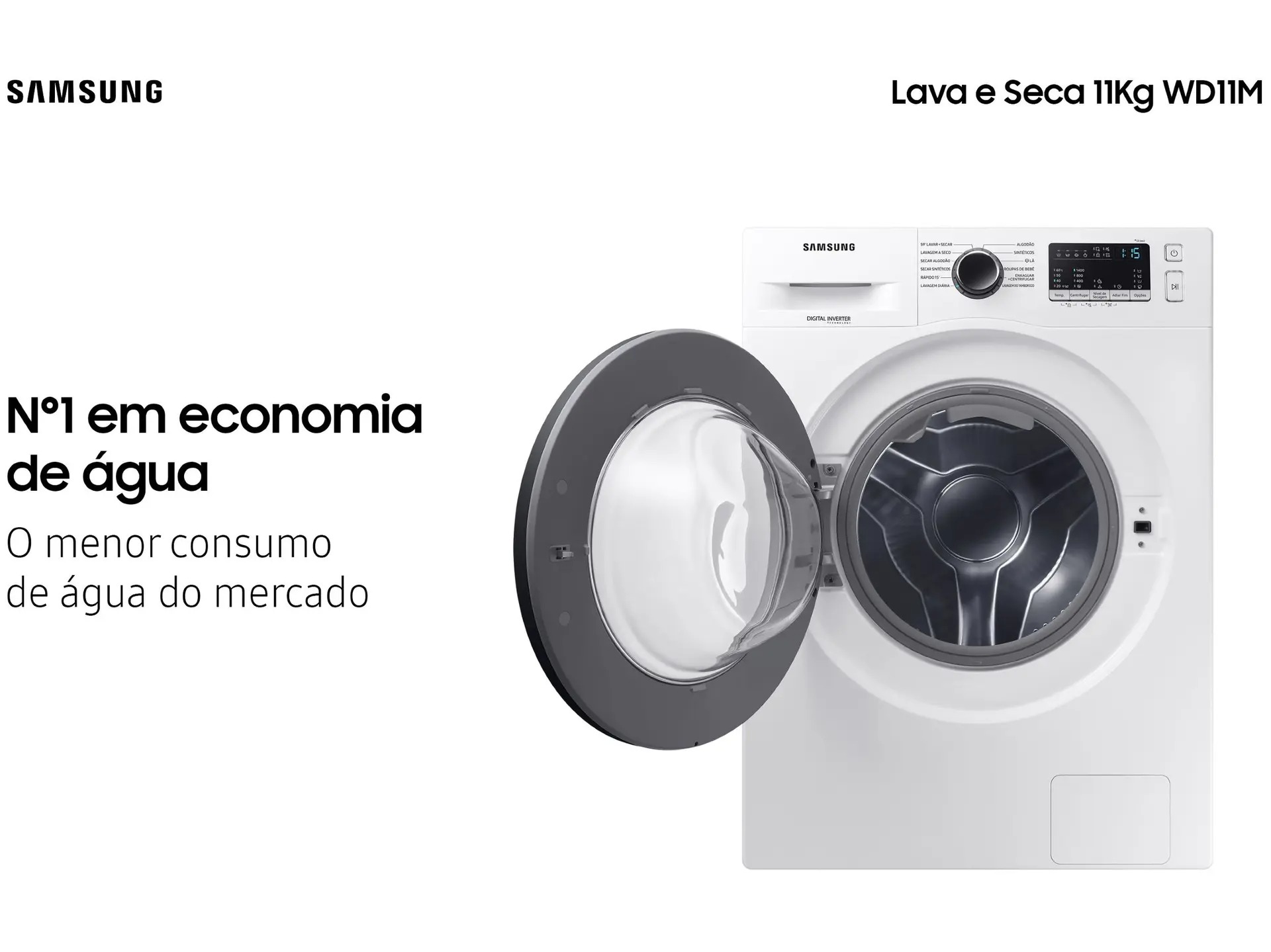 Lava e Seca Samsung WD11M com Digital Inverter WD11M4473PW Branca 11/7kg 110/220V - Imagem 4