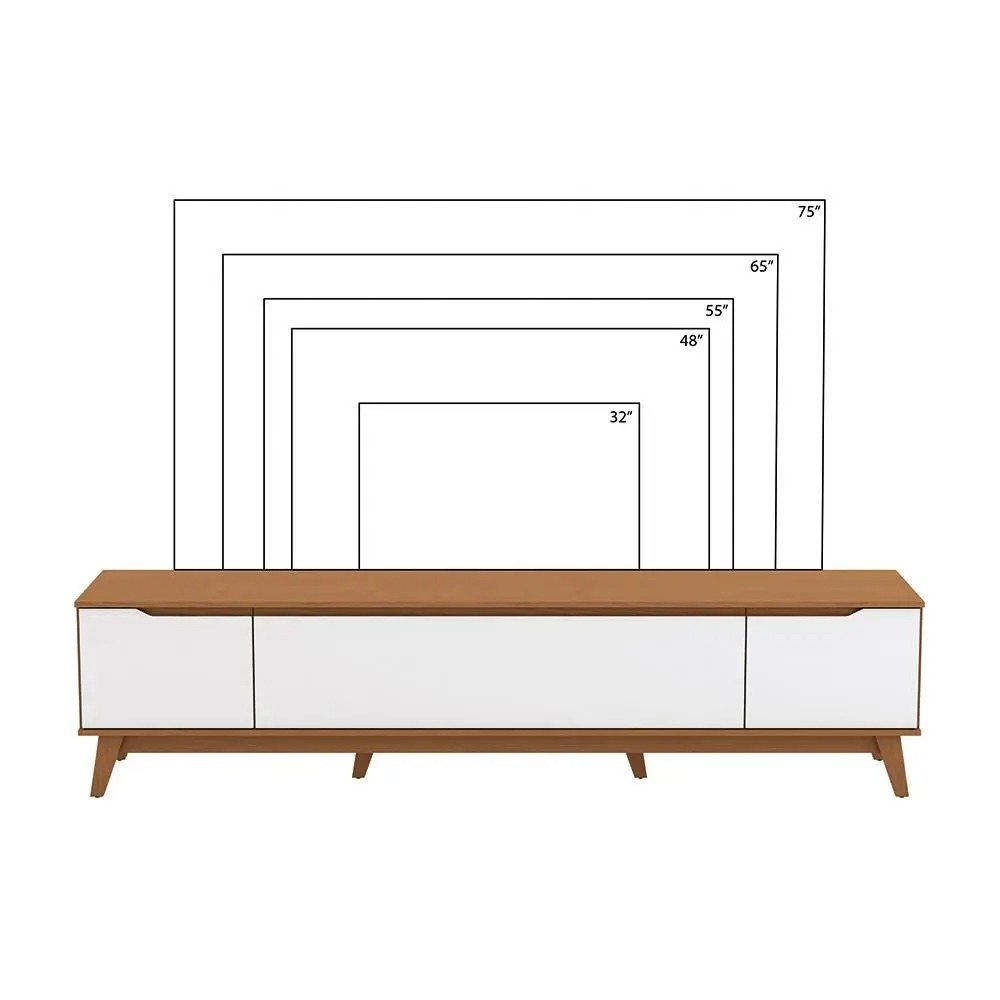 Rack Kappesberg 3 Portas Canela/Branco 218cm - Imagem 5