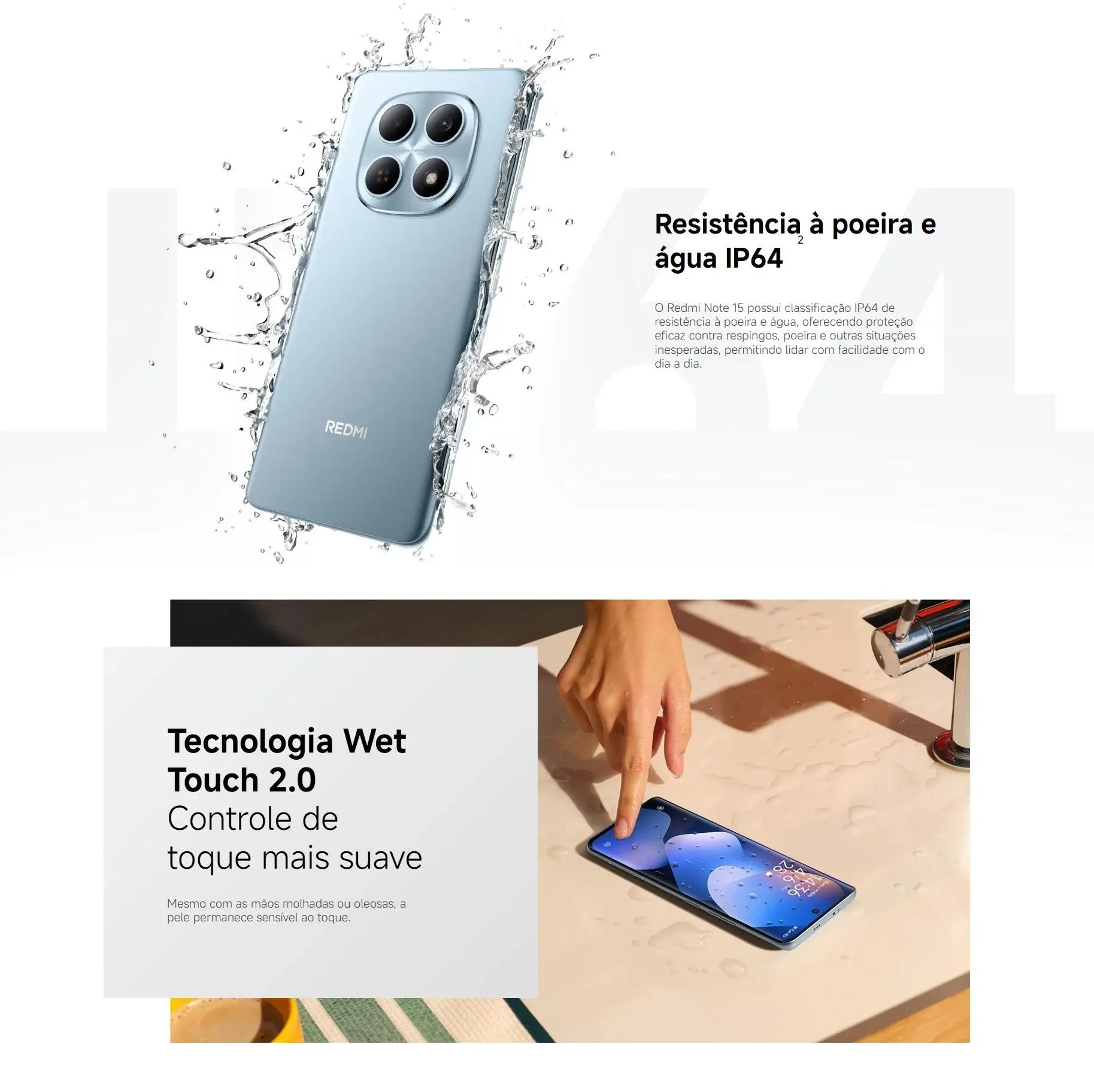 Smartphone Celular Xiaomi Redmi Note 15 4G 256GB 8GB 128GB 6GB Lançamento 2026 Câmera 108MP 20MP AMOLED 120Hz FHD plus Design Premium Água e Poeira - Imagem 8