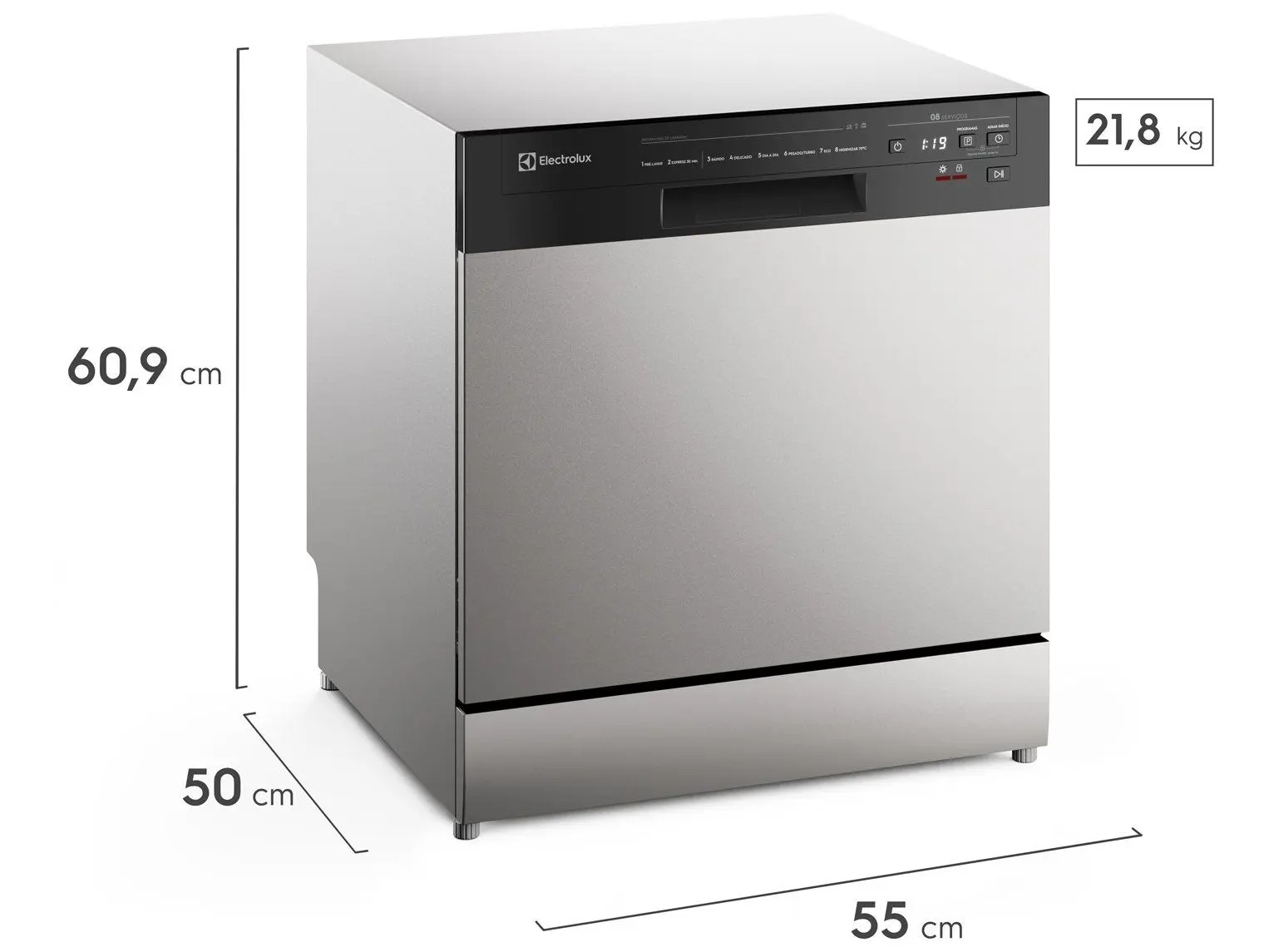 Lava-Louça Electrolux 8 Serviços Inox com Programa Lava & Seca 50 min (LS08E) 110/220V - Imagem 5