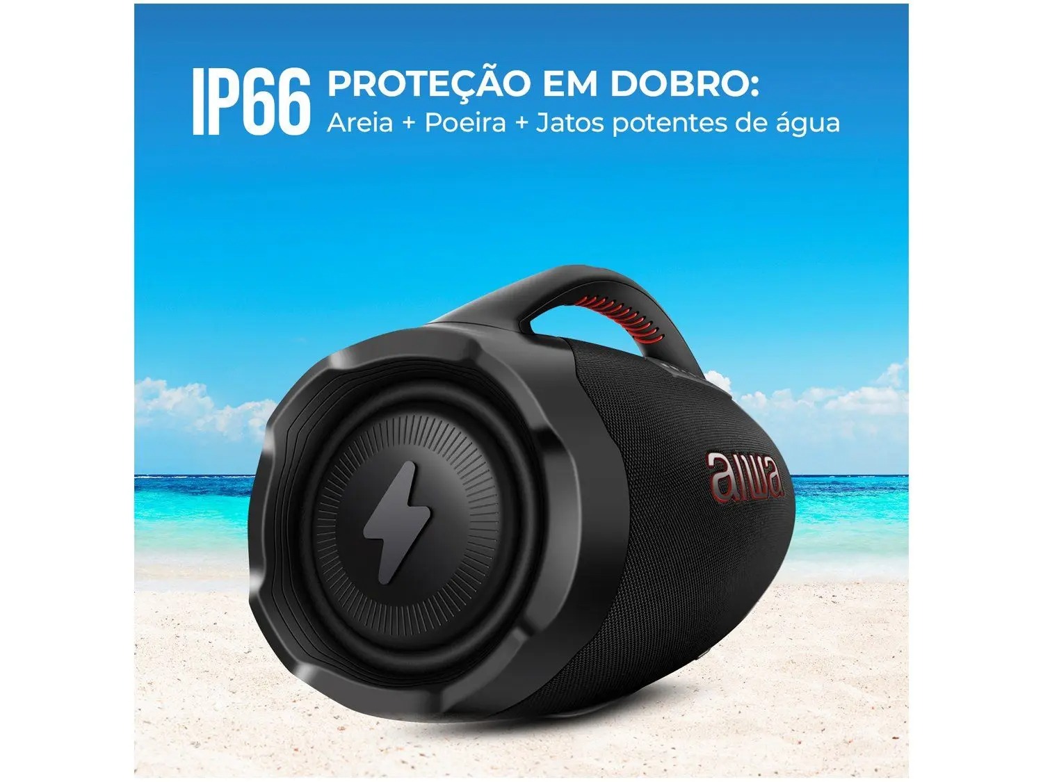 Caixa de Som Aiwa Boombox Plus AWS-BBS-01-B Bluetooth Amplificada 200W USB - Imagem 8