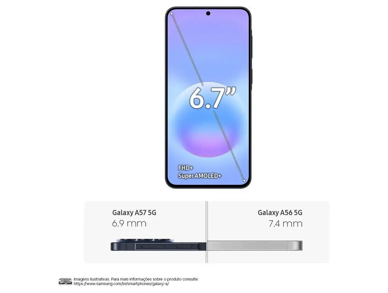 Smartphone Samsung Galaxy A57 128GB Azul Escuro - 5G + Smartband Samsung Galaxy Fit3 Rosé - Imagem 22