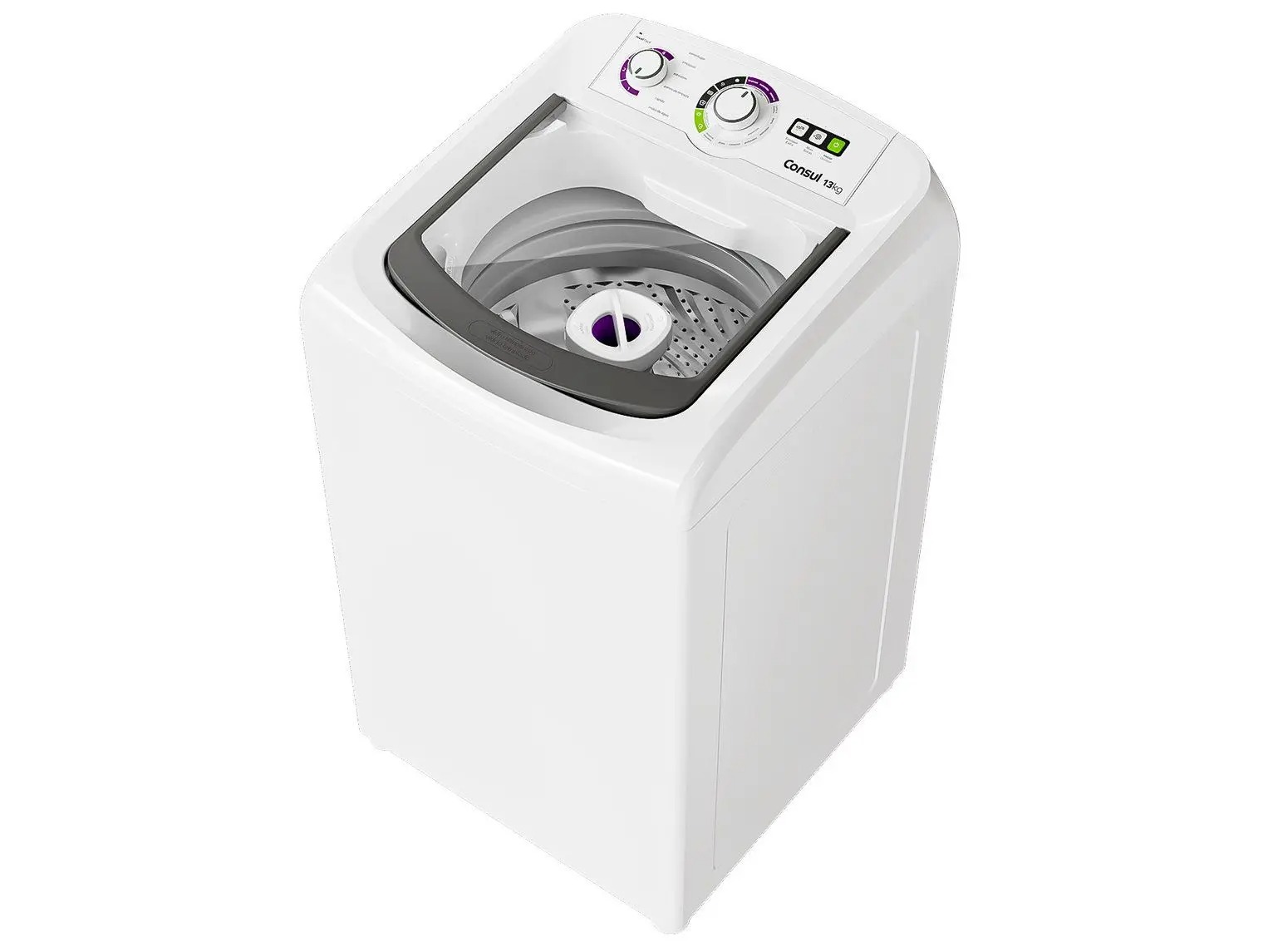 Lavadora de Roupas Consul 13kg Cesto Inox 16 Programas de Lavagem Branca CWH13AB 110/220V - Imagem 5