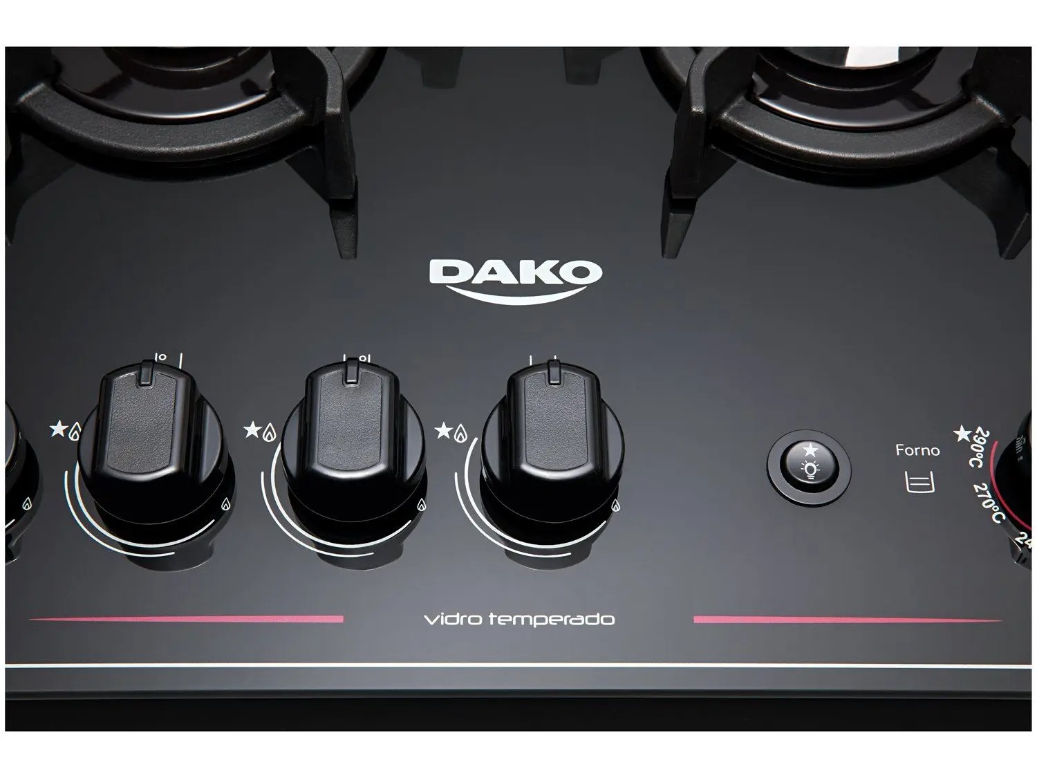 Fogão 4 Bocas Preto Mesa de Vidro Dako Magister 110/220V - Imagem 7