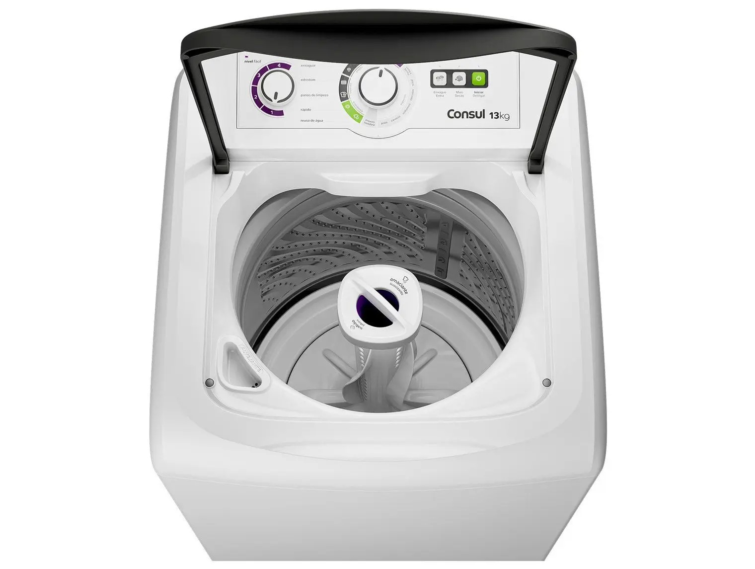 Lavadora de Roupas Consul 13kg Cesto Inox 16 Programas de Lavagem Branca CWH13AB 110/220V - Imagem 6