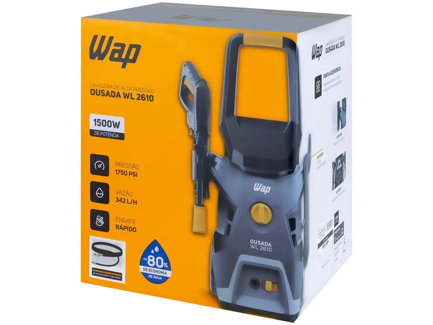 Lavadora de Alta pressão e Desobstruidora WAP - 1750 PSI 1500W Ousada WL 2610 - Imagem 2