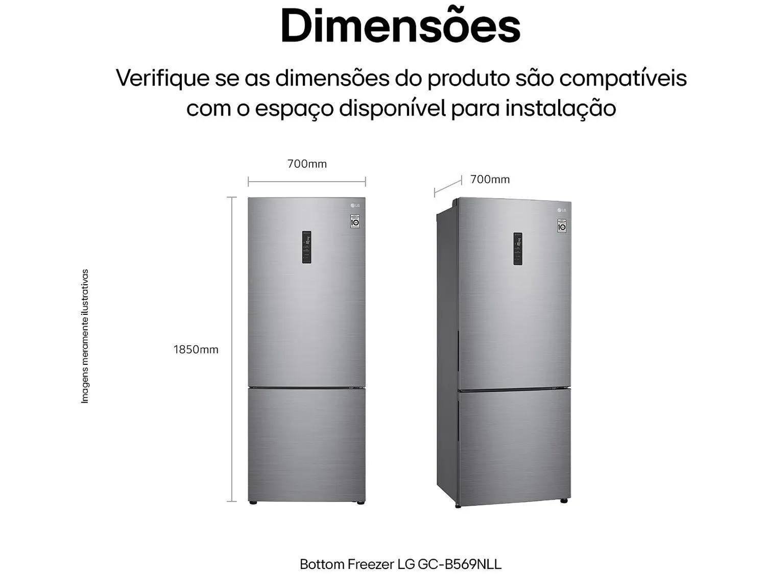 Geladeira/Refrigerador LG Frost Free Smart Inverse - Prata 451L Inox Look GC-B569NLLM.APZFSBS 110/220V - Imagem 4