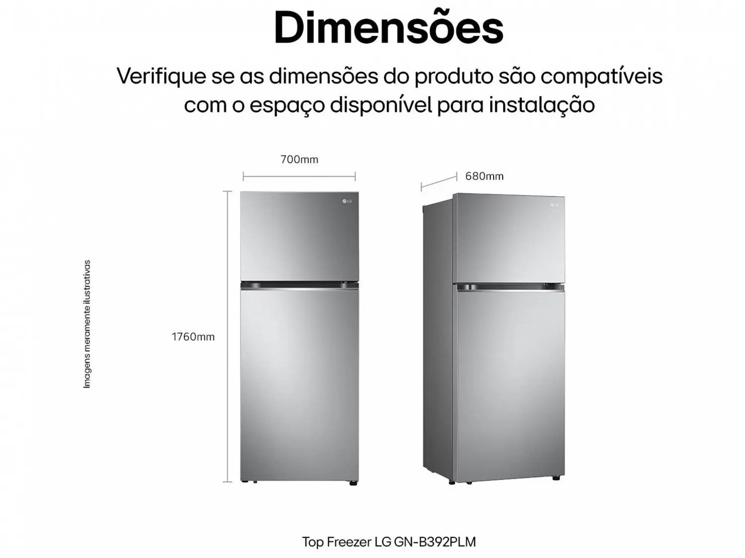 Geladeira/Refrigerador LG Frost Free Duplex 395L - GN-B392PLM Compressor Inverter 110/220V - Imagem 7