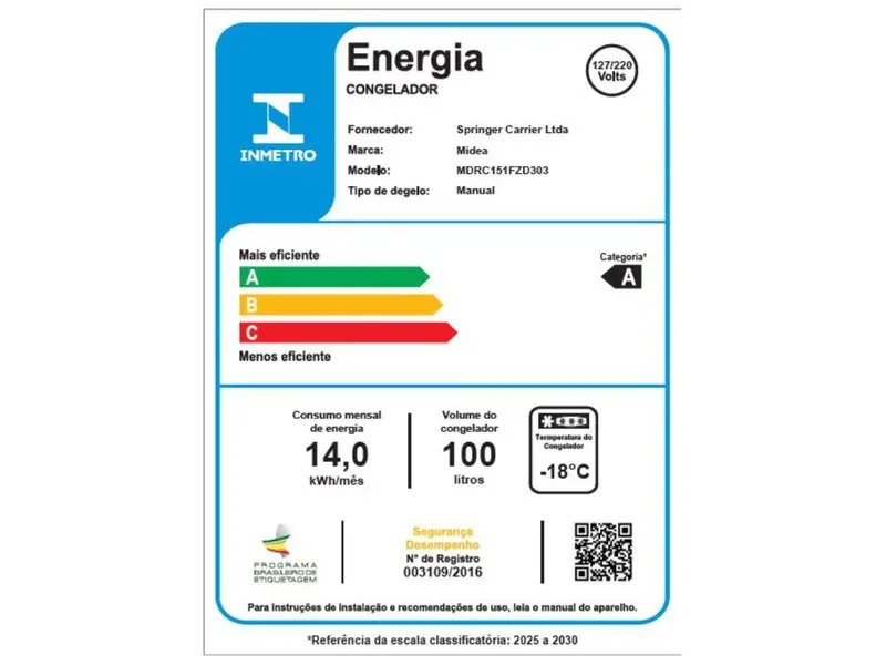 Freezer Horizontal 100L FlexBeer Inverter Bivolt Preto Midea - Imagem 5