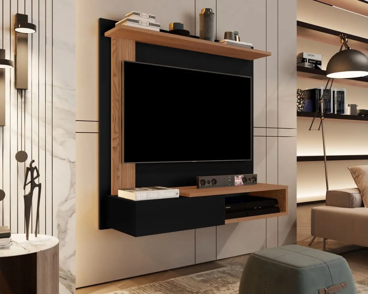 Painel Sala TV Smart Malibu Ate 32 Polegadas - Várias Cores - JM Mais Móveis - JM Casa dos Móveis
